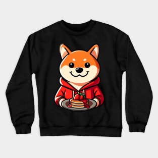 Shiba Inu Strawberry Pancakes Selfie Time Crewneck Sweatshirt